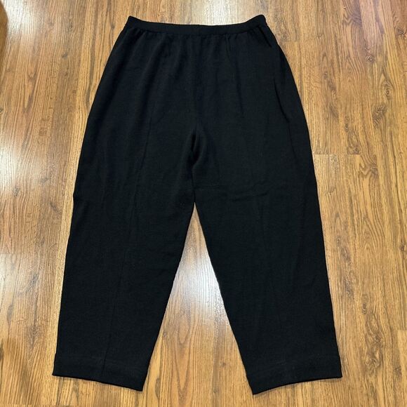 Alnoral Pants Womens 3X Al Spokavicius Black Wool Knit Pull On Tapered Stretch - Picture 1 of 6